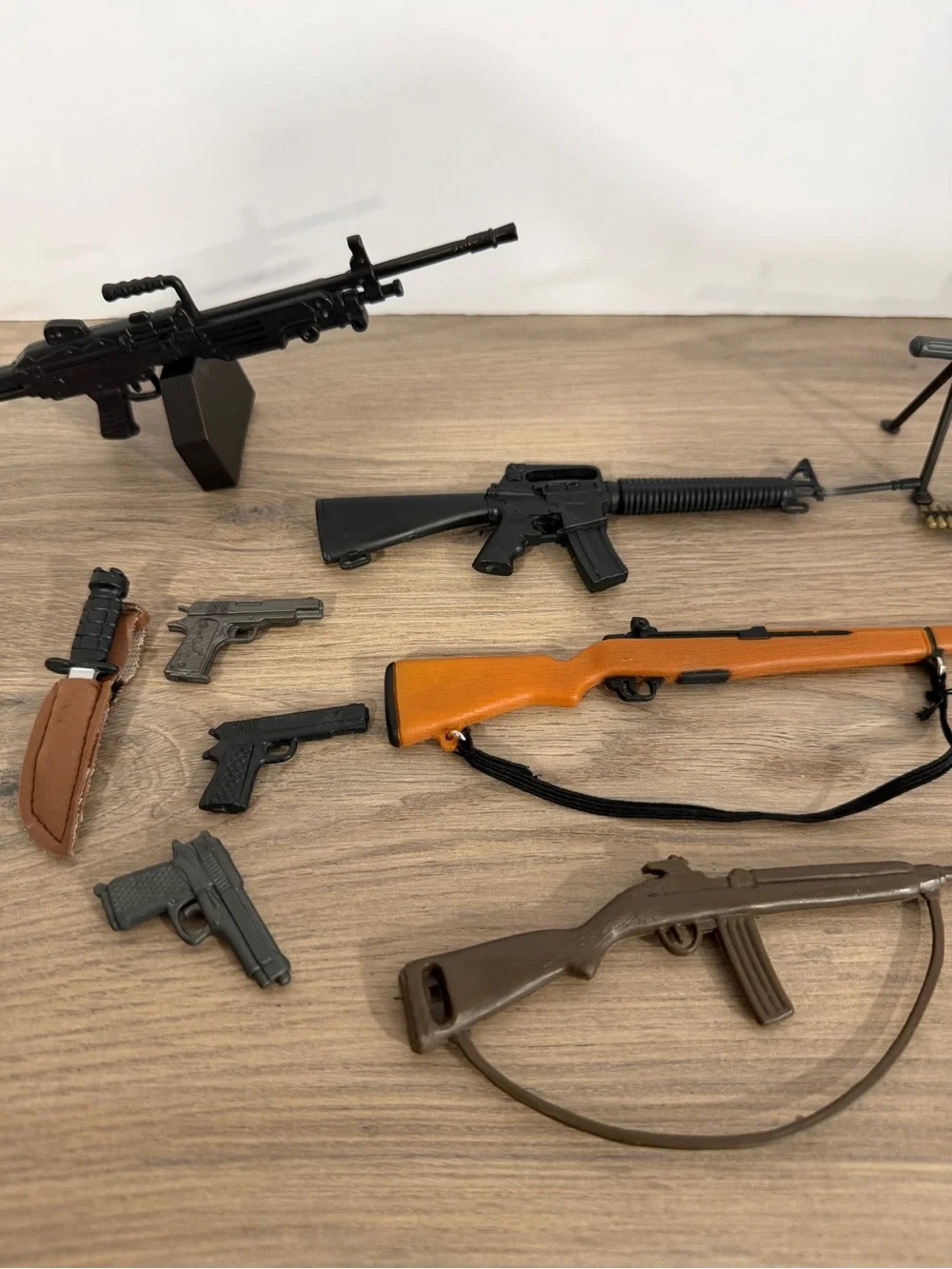 Assorted Toy Military Rifles and Accessories - Black & Brown